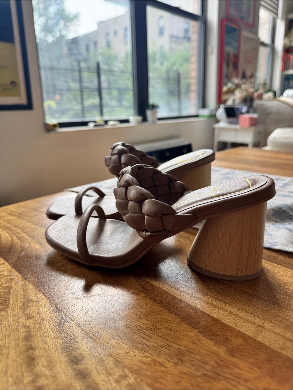 Dolce Vita Taupe Braided-Strap Heeled Sandals - Picture 3 of 5